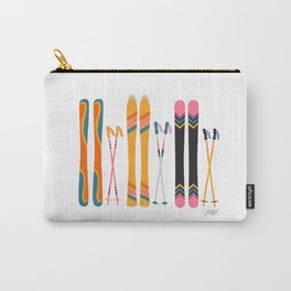 Retro Skis Illustration Carry-All Pouch