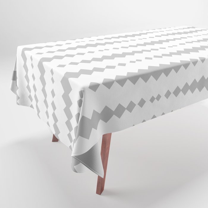 Light Grey Geometric Horizontal Striped Pattern Tablecloth