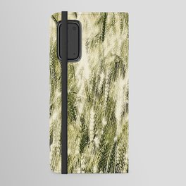 Field, crops, fields, spring, summer, gold, green, rural, farm, farming, landscape, nature, botanical, farms, leaves, wheat, barley, graphic-design, digital, photography,  Android Wallet Case