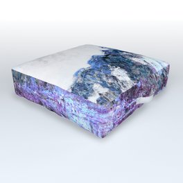 Monet : Poplars Lavender Periwinkle Deep Blue Outdoor Floor Cushion