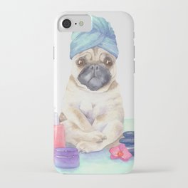 Spa day for a pug iPhone Case
