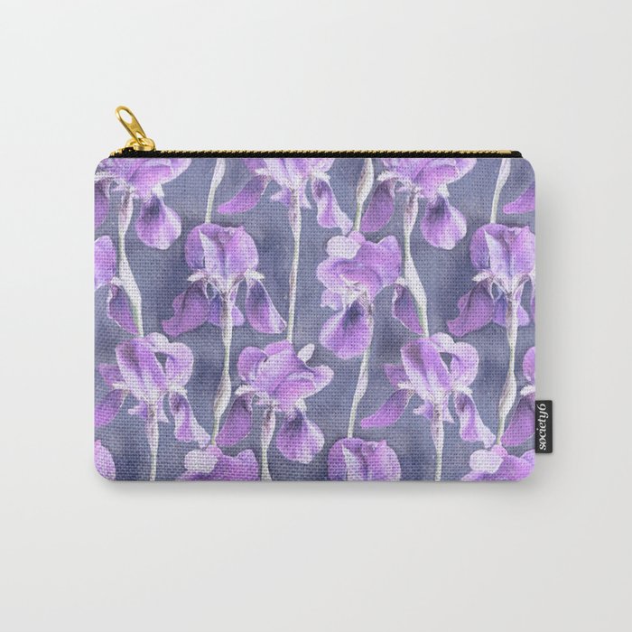 Simple Iris Pattern in Pastel Purple Carry-All Pouch