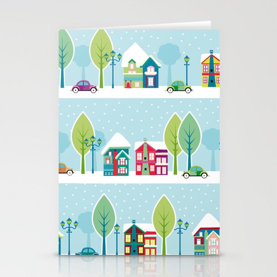 Ski house Stationery Cards