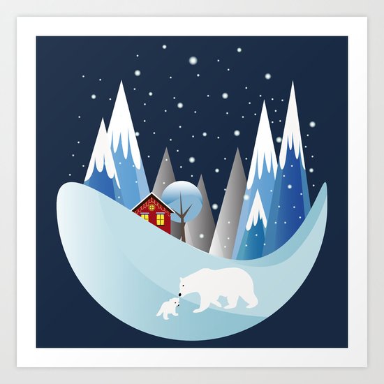 Snowing Bubble Art Print