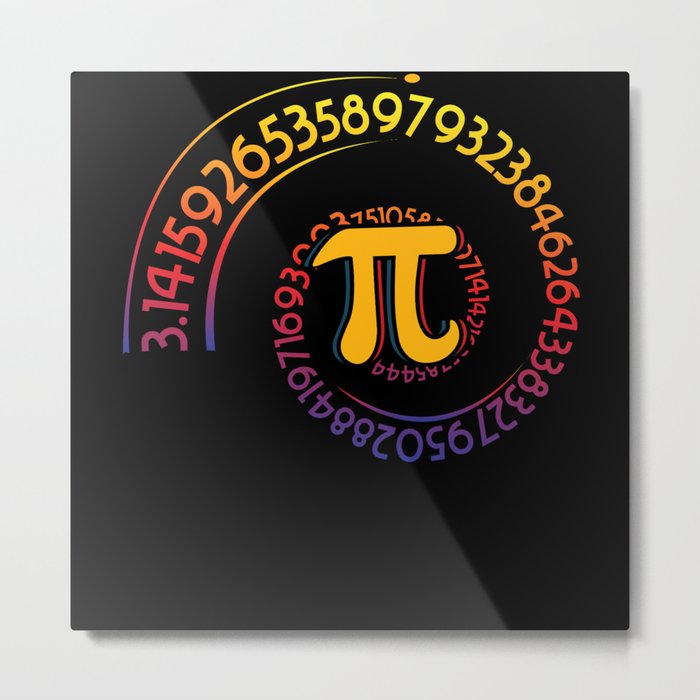 Spiral Rainbow Math Geek Mathematician Pi Day Metal Print