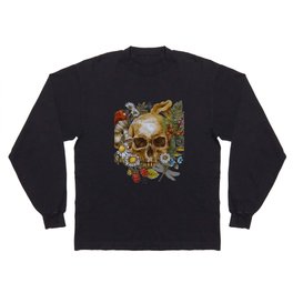 Vintage Floral Skull  Long Sleeve T-shirt