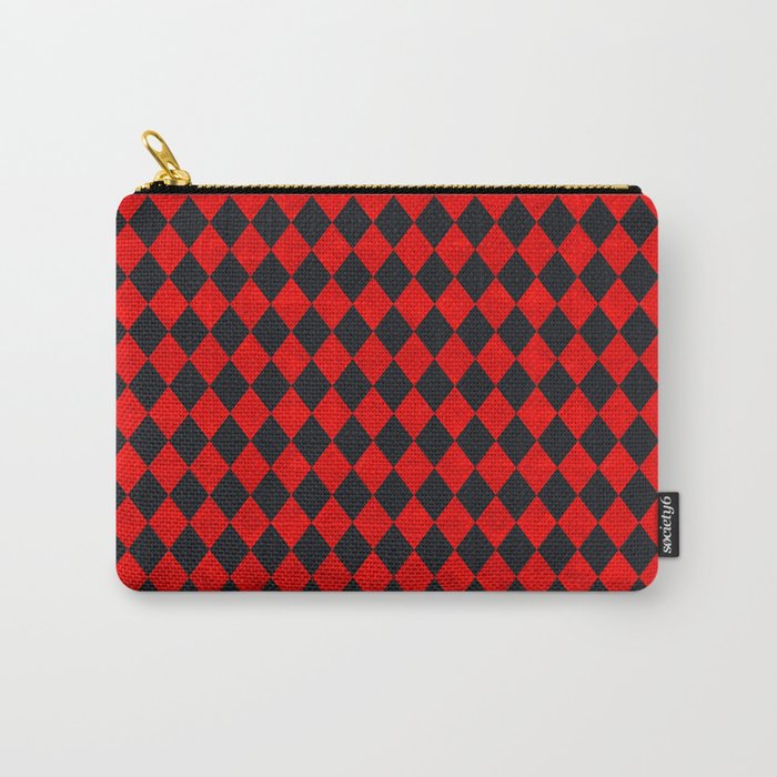Through The Looking Glass Red Checkered Carry-All Pouch