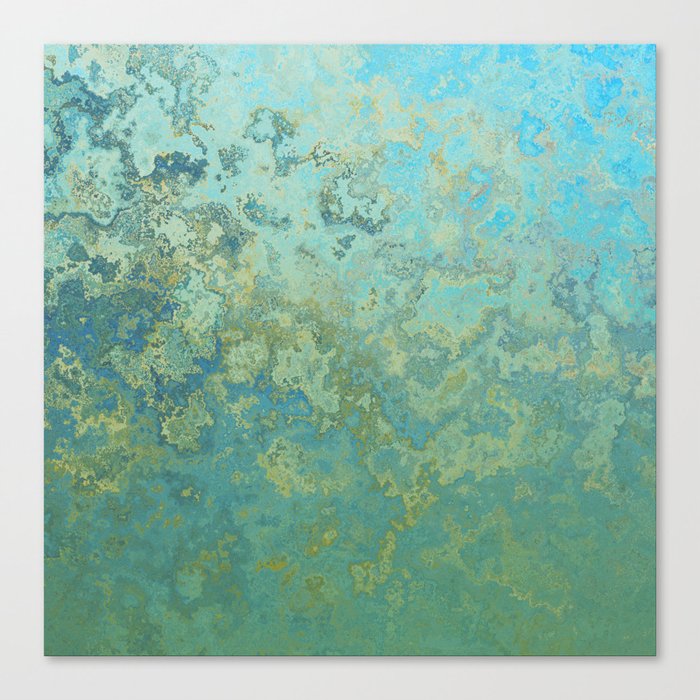 Old Green Blue Vintage Collection Canvas Print