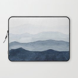 Indigo Abstract Watercolor Mountains Laptop Sleeve