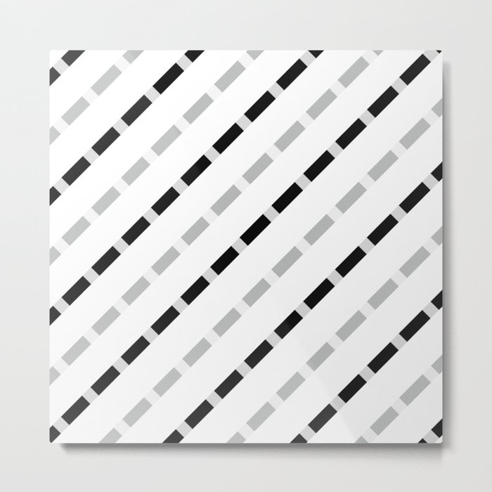 Black White Gray Stripes Dashed Lines Abstract 3d Geometric Metal