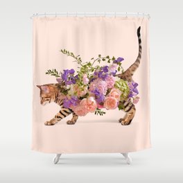 FLOWER CAT Shower Curtain