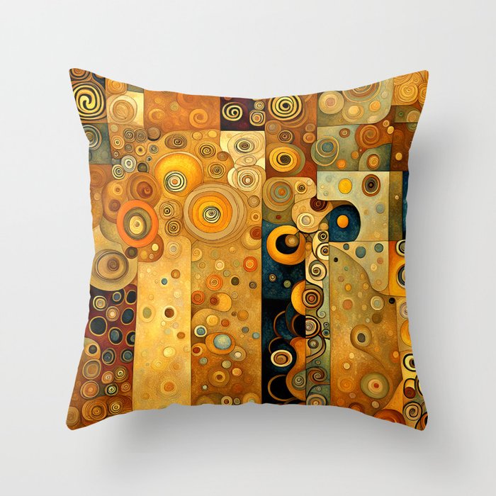 Klimt-inspired pattern Throw Pillow