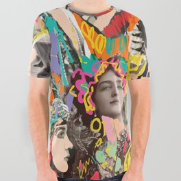 Vintage Ladies Early Century Pop Art Graffiti Collage by Emmanuel Signorino All Over Graphic Tee