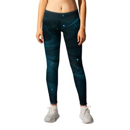 Blue Galaxy with Stars Leggings | Figurative, Drafting, Abstract, Pattern, Graphicdesign, Blue, Acrylic, Digital, Bluesky, Bluegalaxy 