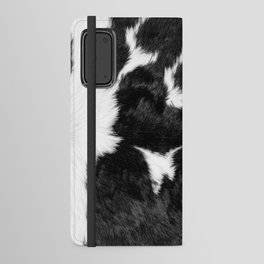 Luxe Animal Print Cowhide in Black and White Android Wallet Case