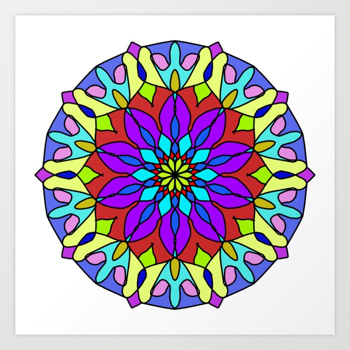 Tibetan Colorful Mandala Art Print By Doomrabbit Society6