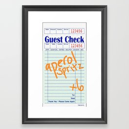 Guest Check Aperol Spritz Framed Art Print