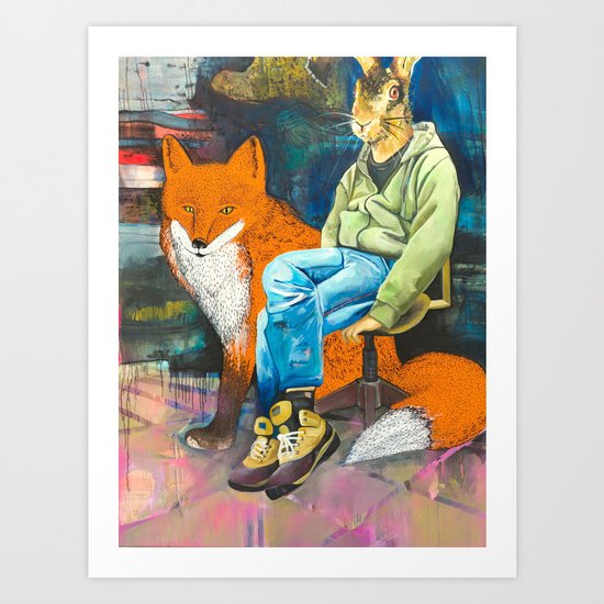 mister lamp and the red light Art Print