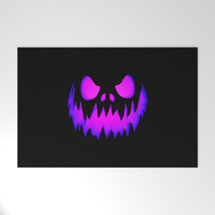 Purple Halloween Pumpkin Welcome Mat