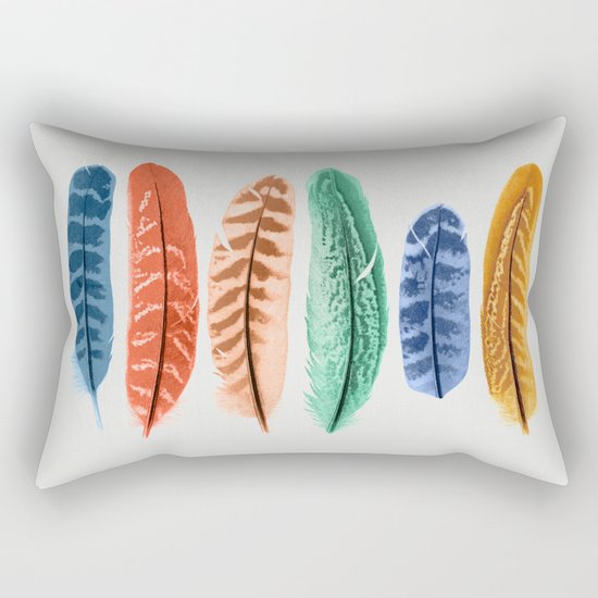 Colorful Birds Rectangular Pillow
