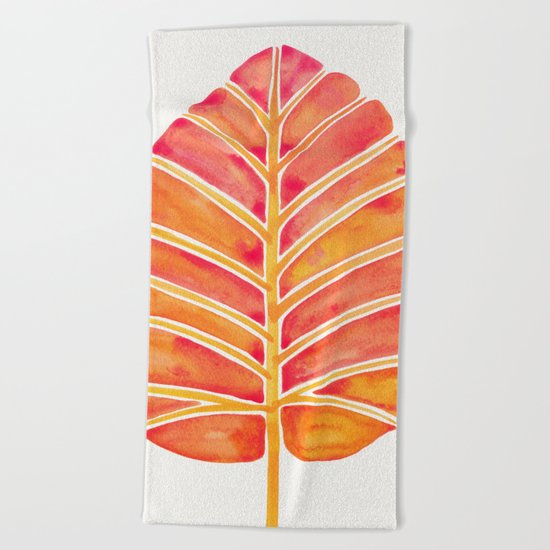 Elephant Ear Alocasia – Peach Palette Beach Towel