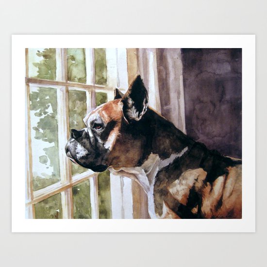 Bulldog Waiting Art Print