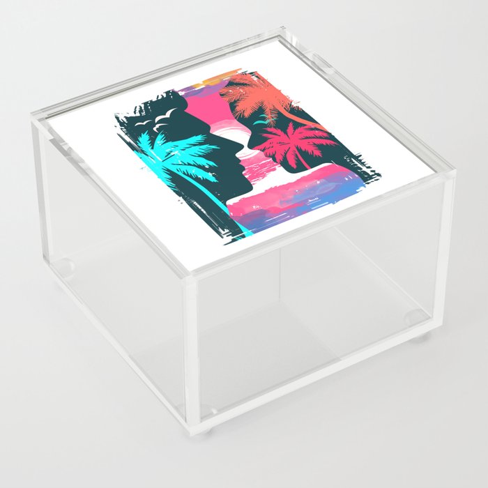 Summer Beach Sunset Couple Acrylic Box