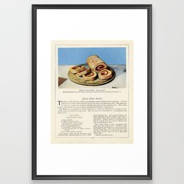 Vintage Jelly Roll Baking Dessert Recipe  Framed Art Print