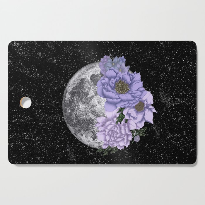 Moon Abloom in Lavendar and Periwinkle Cutting Board