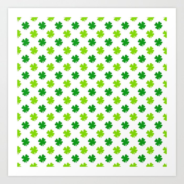 St. Patrick's Day Four Leaf Clover Collection Art Print