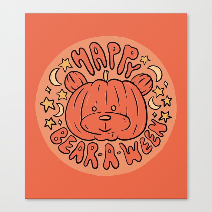 Happy Bear-A-Ween Canvas Print