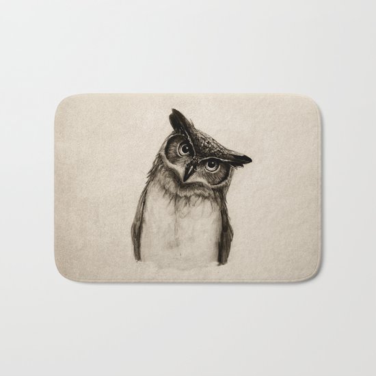 Owl Sketch Bath Mat