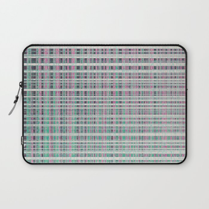 Grungy Plaid Textile Abstract Pattern Laptop Sleeve