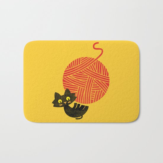 Fitz - Happiness (cat and yarn) Bath Mat