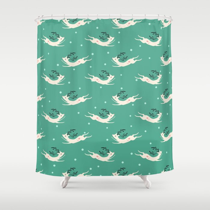 Retro Rompin Reindeer  Shower Curtain