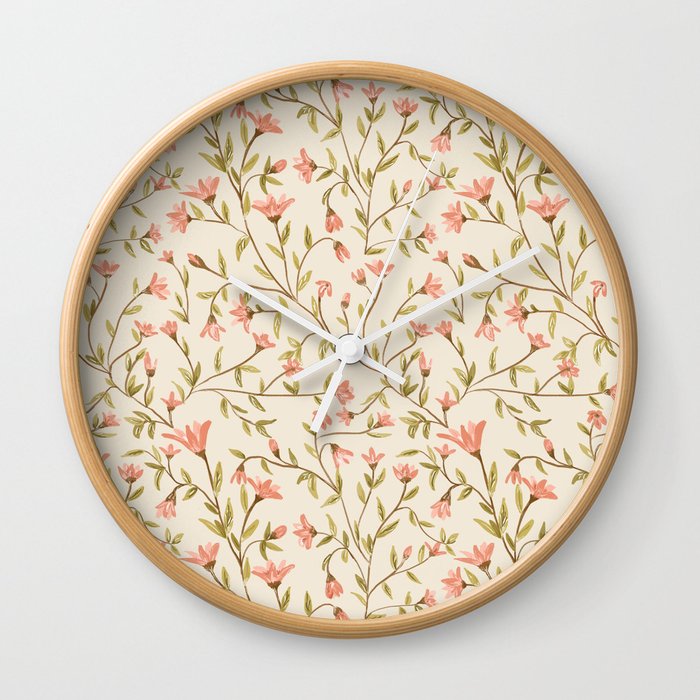 Vintage Floral Pattern Wall Clock