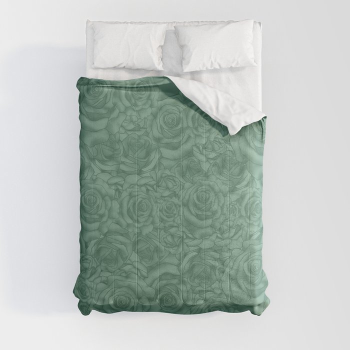Green Roses Comforter