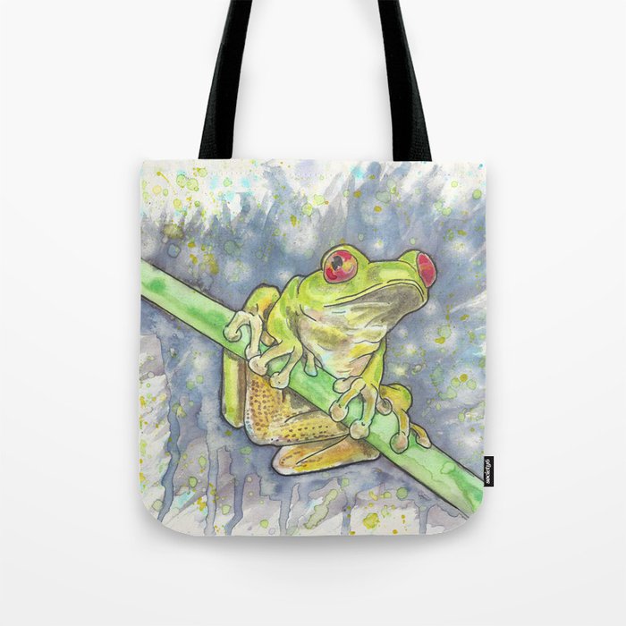 Green Tree Frog Watercolor Study Tote Bag