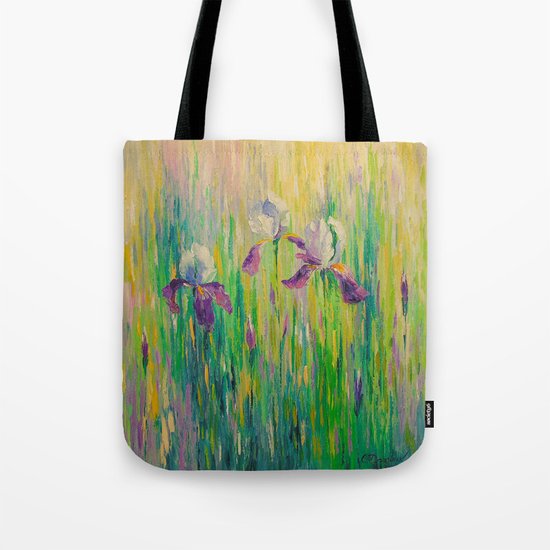 Morning with irises Tote Bag