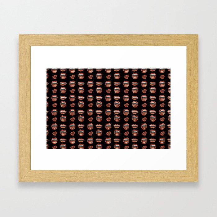 Loose Lips (on Designer Black Background) Framed Art Print