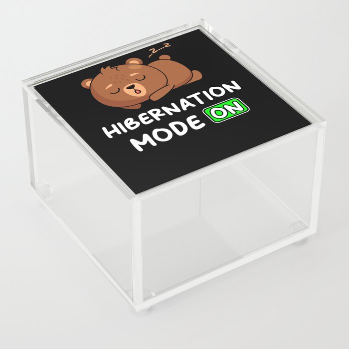 Hibernation Mode On With Bear Acrylic Box