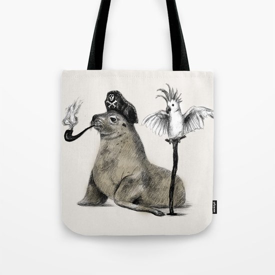 Pirate // seal parrot Tote Bag