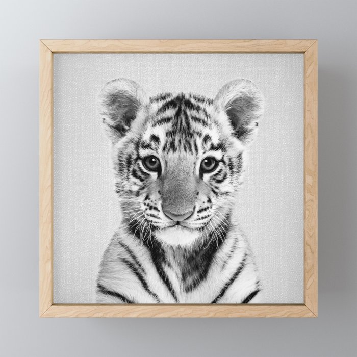 Baby Tiger 2 - Black & White Art Print by Gal Design