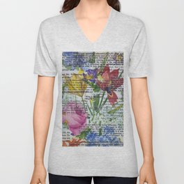 Flowery Prose V Neck T Shirt