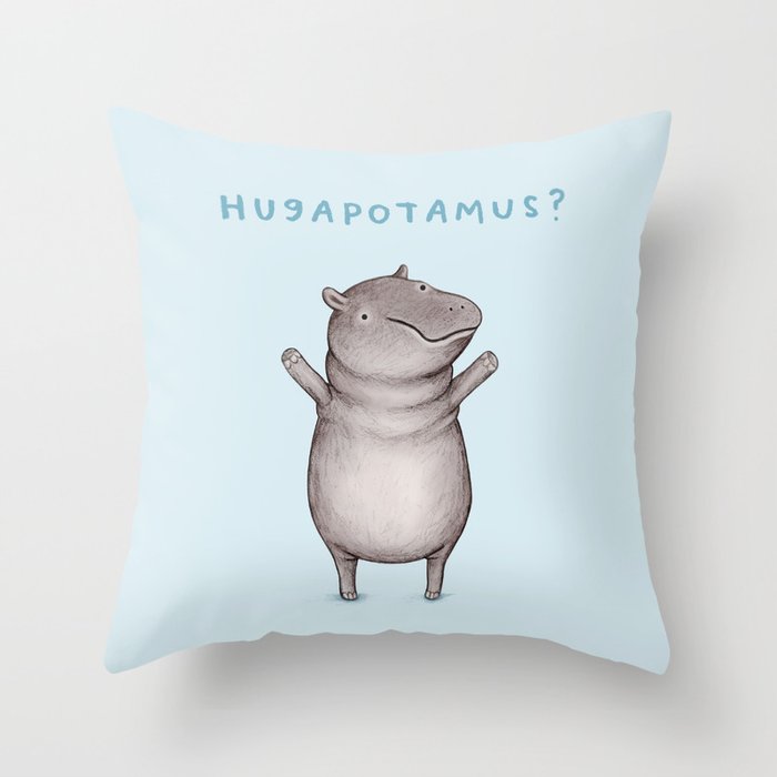 Hugapotamus? Throw Pillow