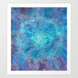 Source Energy Mandala | Light Frequency Vibration Blue Turquoise Violet Mandala  Art Print