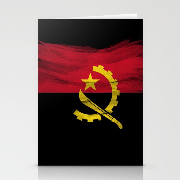 Angola flag brush stroke, national flag Stationery Cards