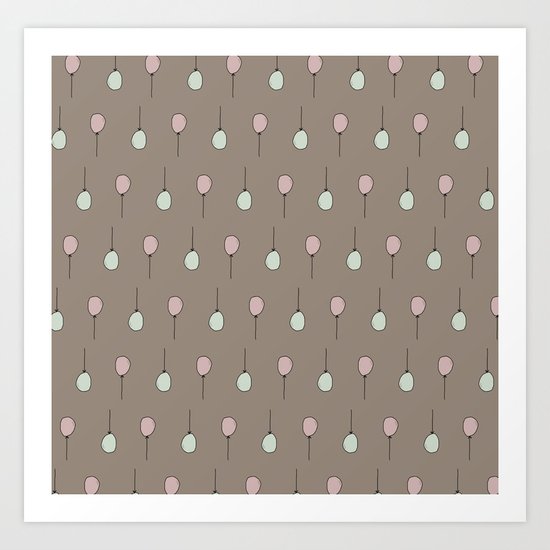 Balloons on Taupe Art Print