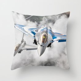French Dassault Rafale formation Throw Pillow