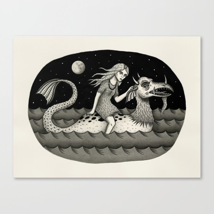 She Traveled By Sea Dragon Canvas Print